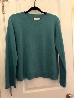LOFT Teal Crewneck Sweater - Women's Lightweight Knit